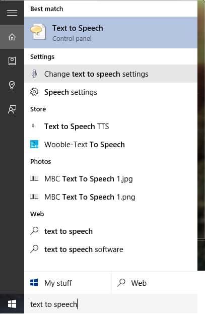 word text to speech windows 10