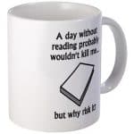 reading mug @ Book Cave - content-rated books