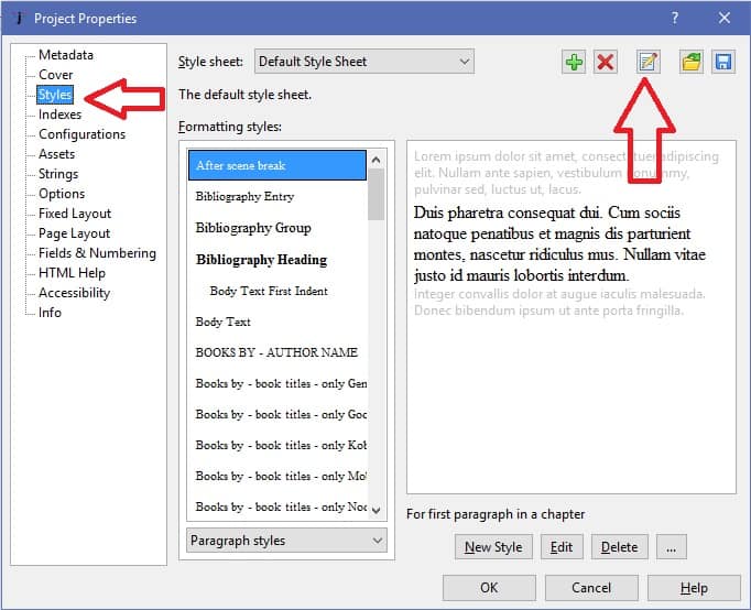 add a watermark to an ebook- project properties in Jutoh