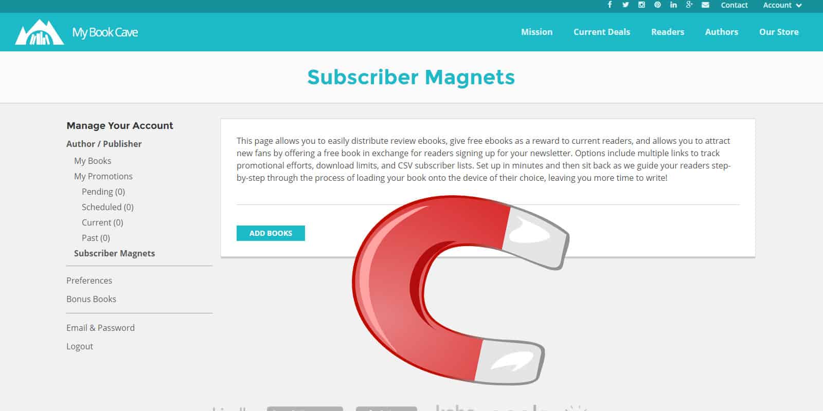 Add a Subscriber Magnet Book on Your Dashboard