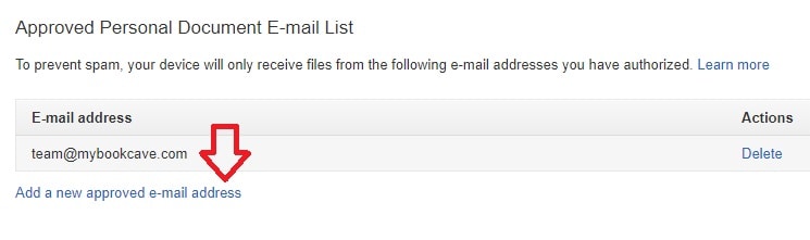 Send-to-Kindle E-Mail Settings