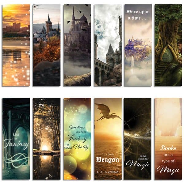 Printable Fantasy Bookmarks | Set of 12 Magical Designs for Book Lovers ...
