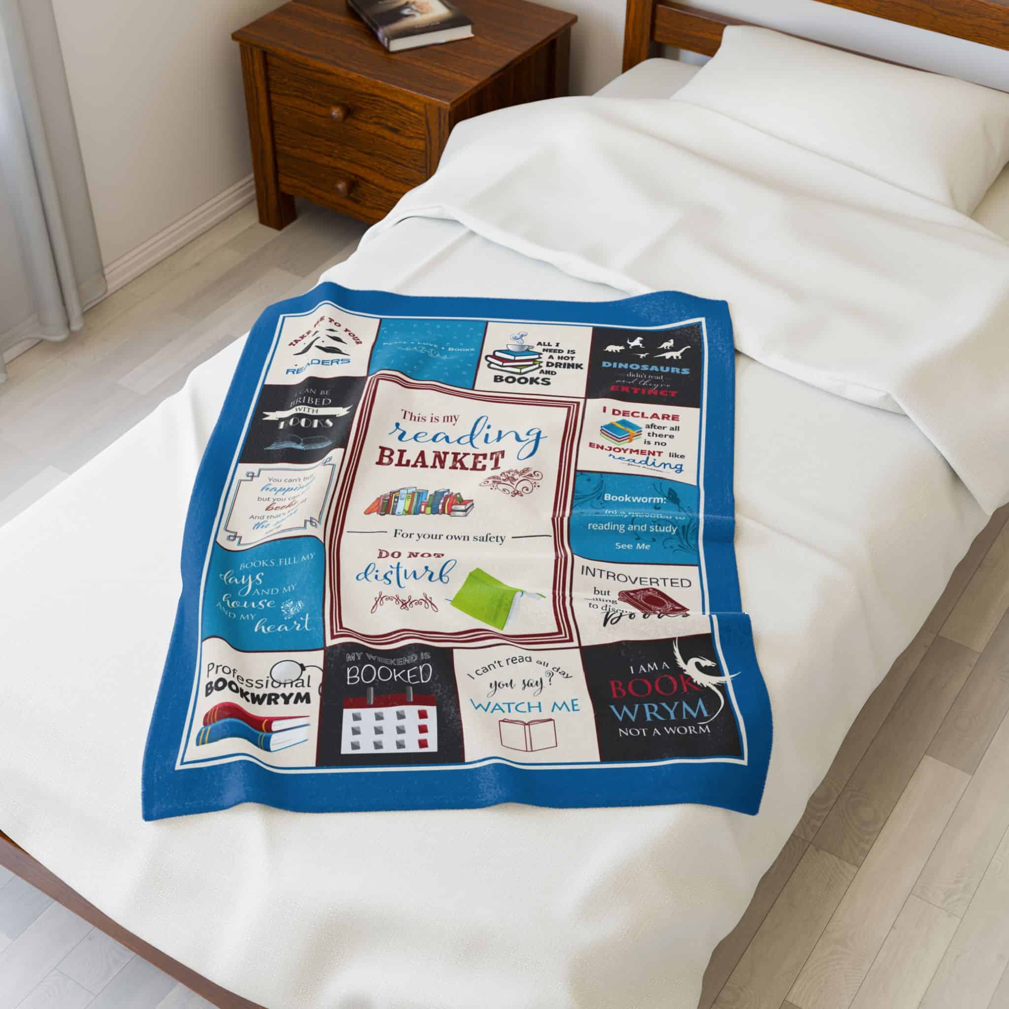 Funny Book Lover Reading Blanket | Cozy Throw Blanket with Literary Sayings - Image 5
