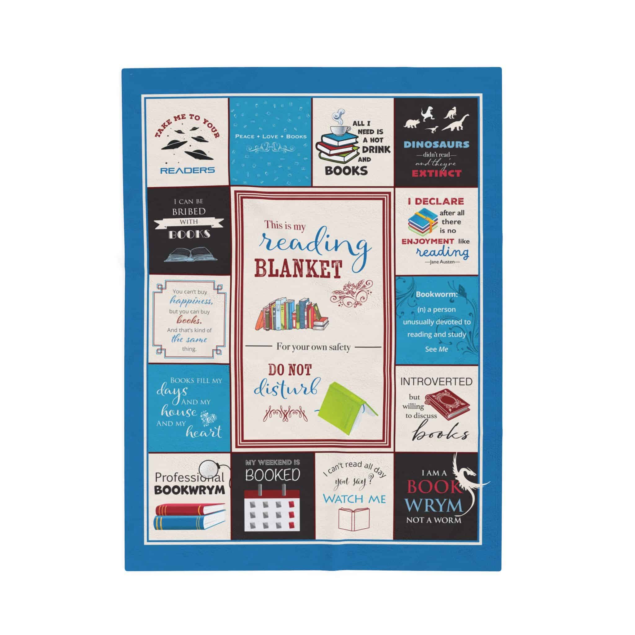 Funny Book Lover Reading Blanket | Cozy Throw Blanket with Literary Sayings - Image 4