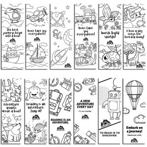 adventure coloring bookmarks