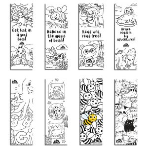 animal coloring bookmarks