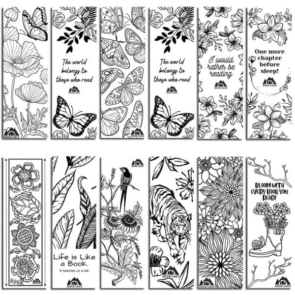 nature coloring bookmarks