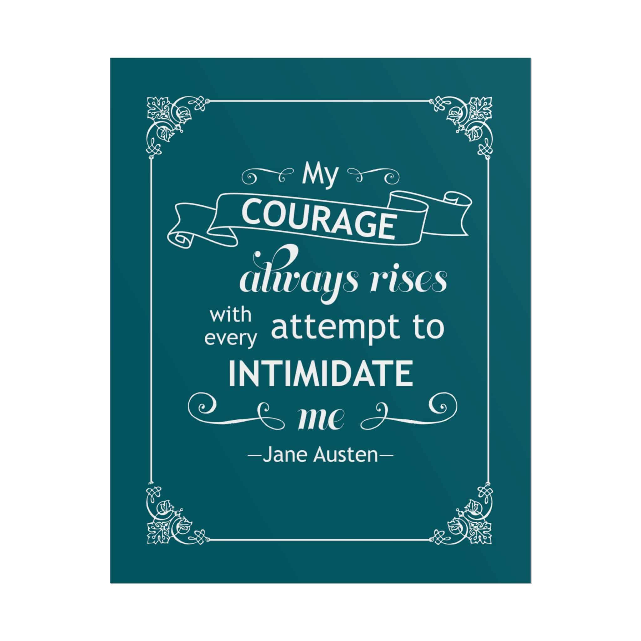 My Courage Always Rises - Pride and Prejudice Poster | Feminist Jane Austen Quote Wall Art for Book Lovers - Image 8