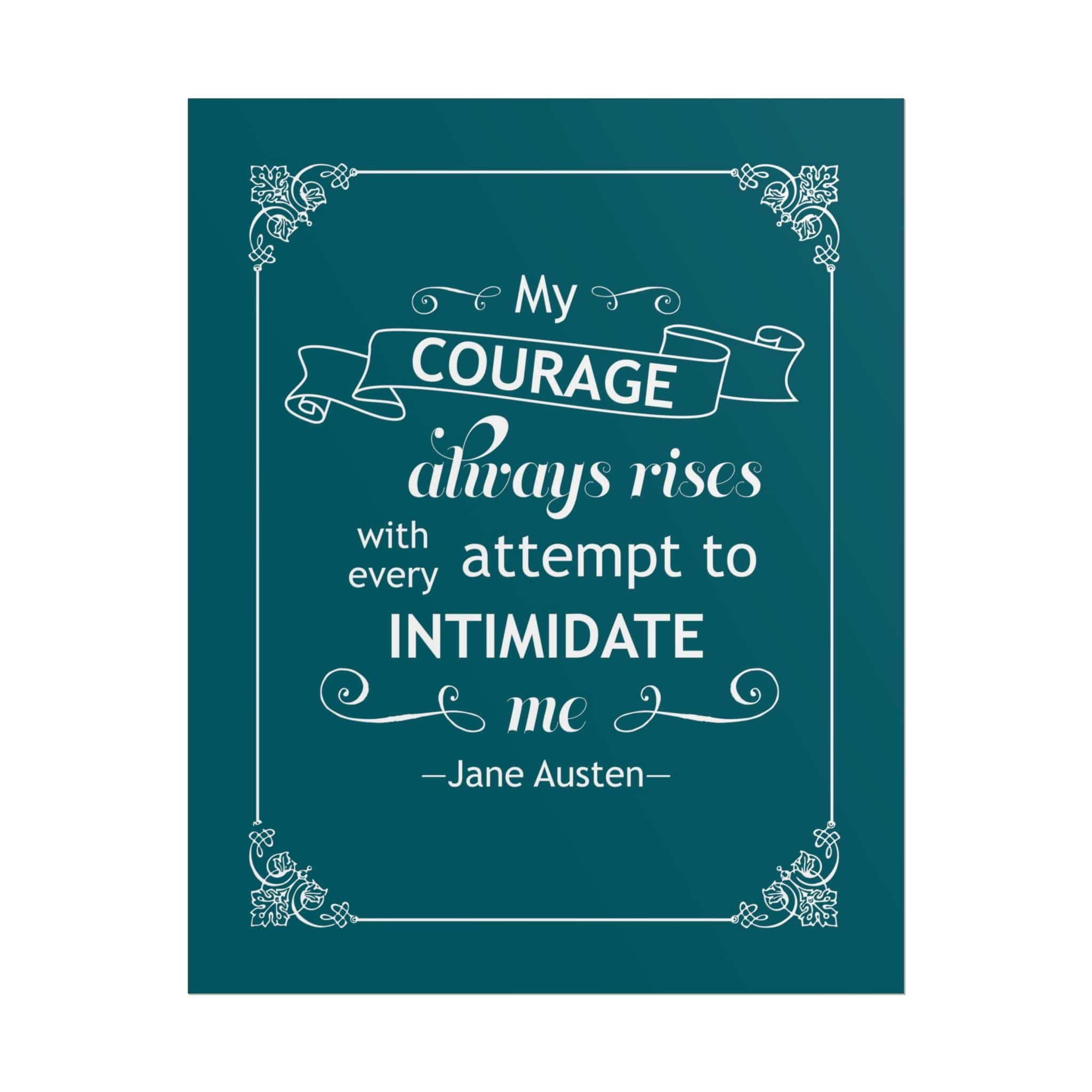 My Courage Always Rises - Pride and Prejudice Poster | Feminist Jane Austen Quote Wall Art for Book Lovers - Image 6