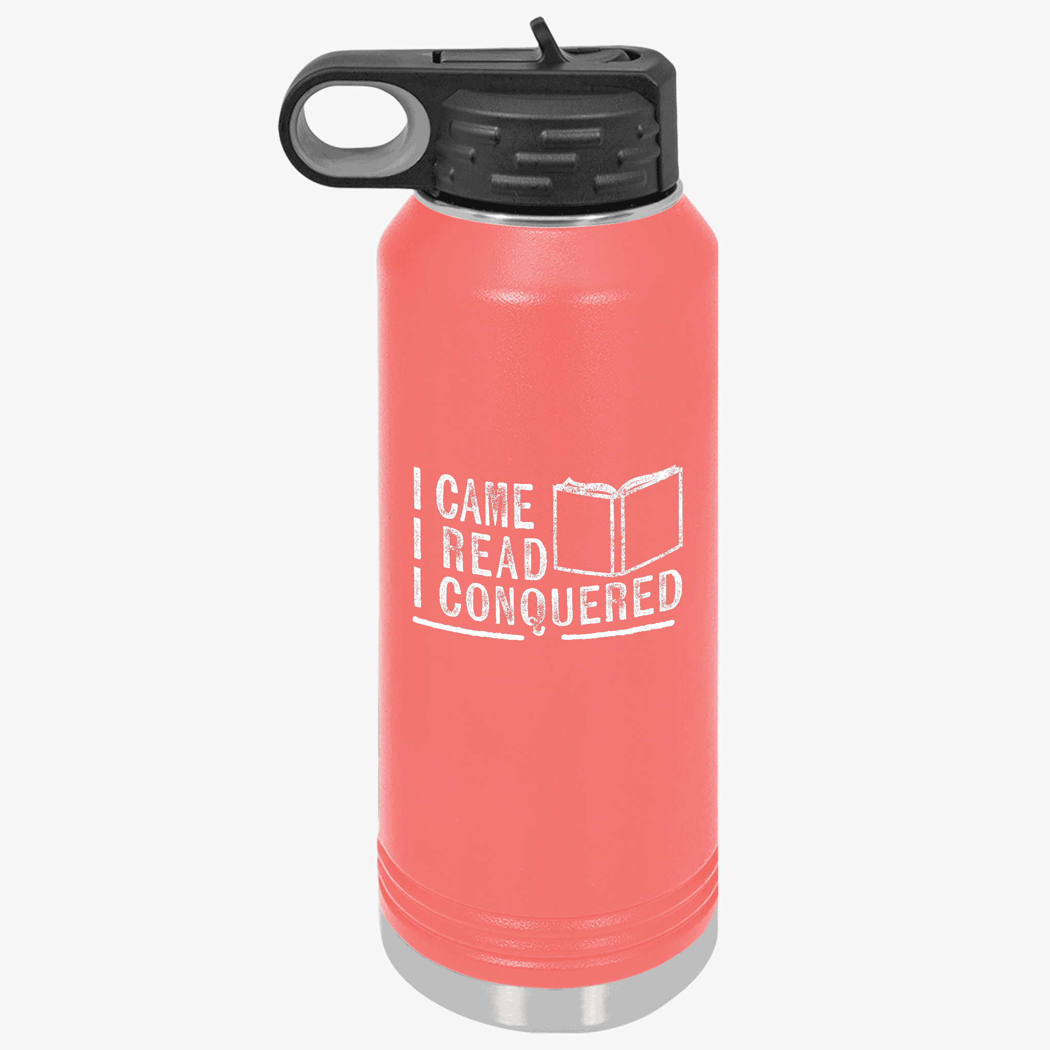 I Came, I Read, I Conquered | Stainless Steel Water Bottle - Image 3