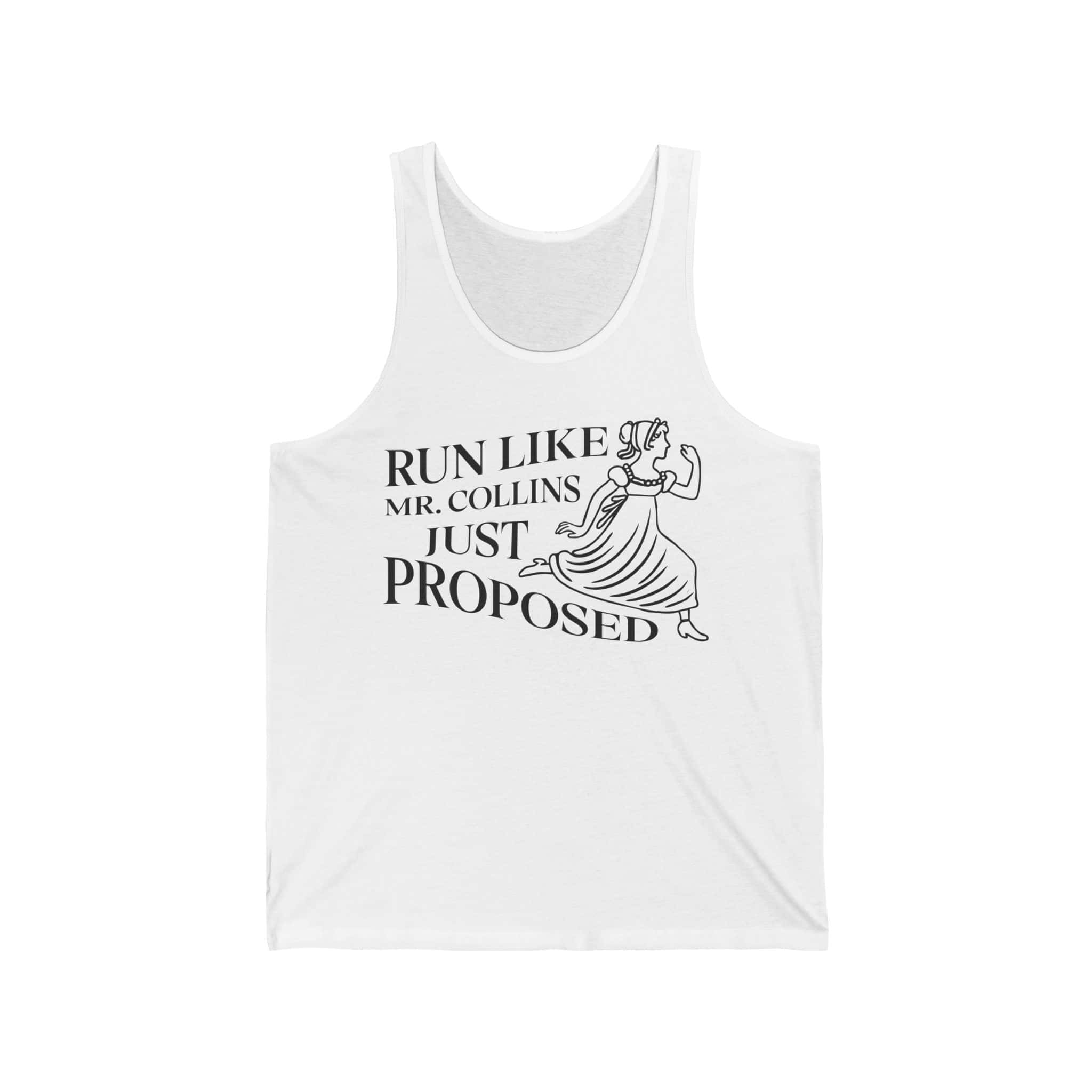 Pride and Prejudice Tank Top | “Run Like Mr. Collins Just Proposed” Funny Literary Top - Image 2
