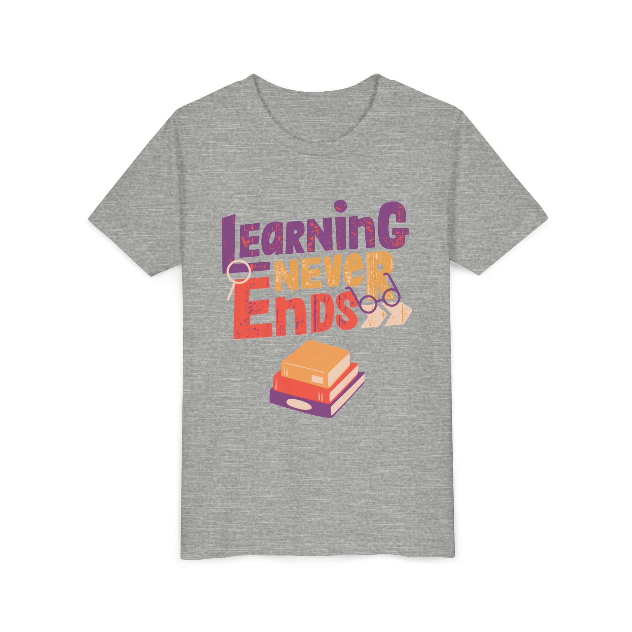 Learning Never Ends” Kids & Toddler T-Shirt | Growth Mindset Shirt for Students, and Young Readers - Image 4