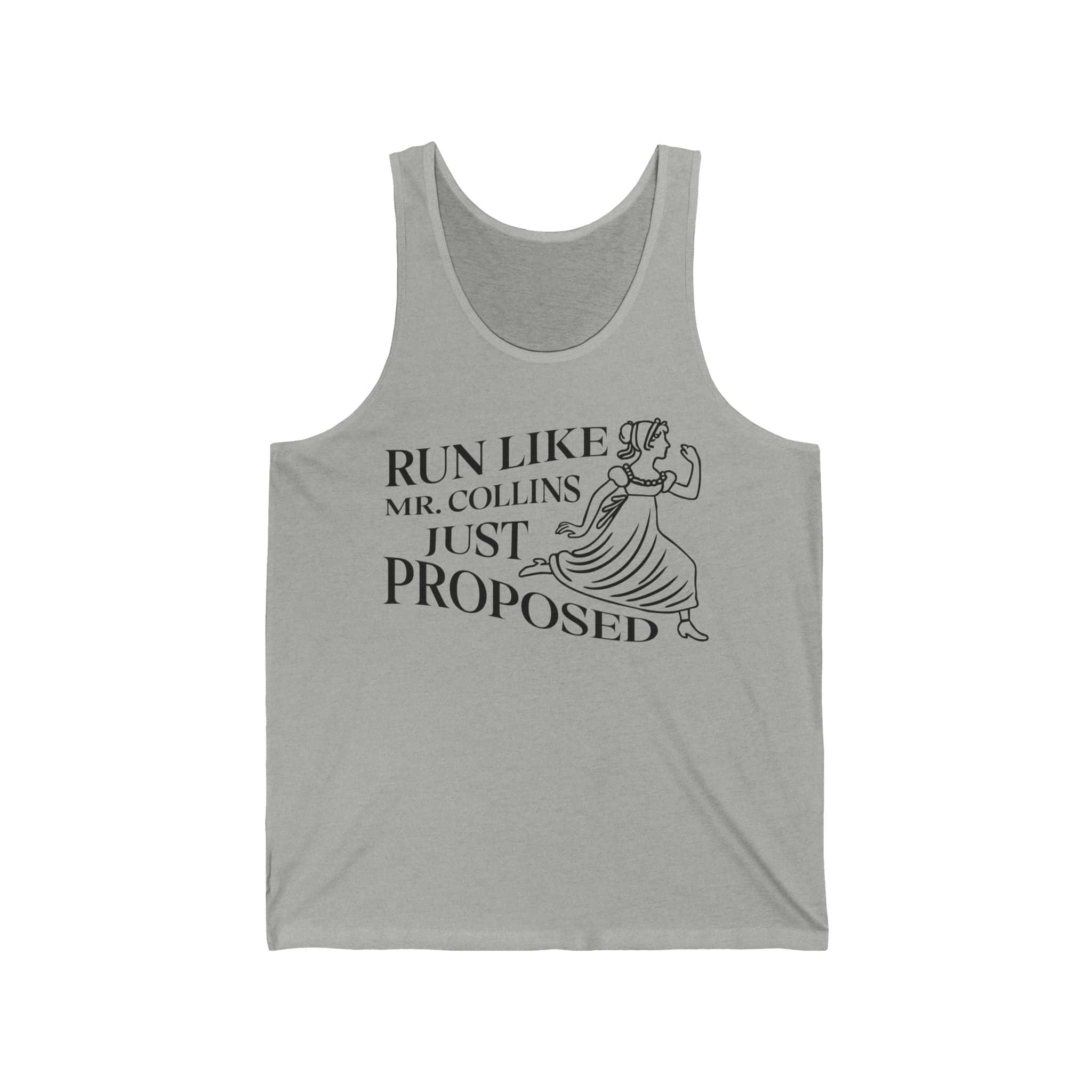 Pride and Prejudice Tank Top | “Run Like Mr. Collins Just Proposed” Funny Literary Top - Image 3