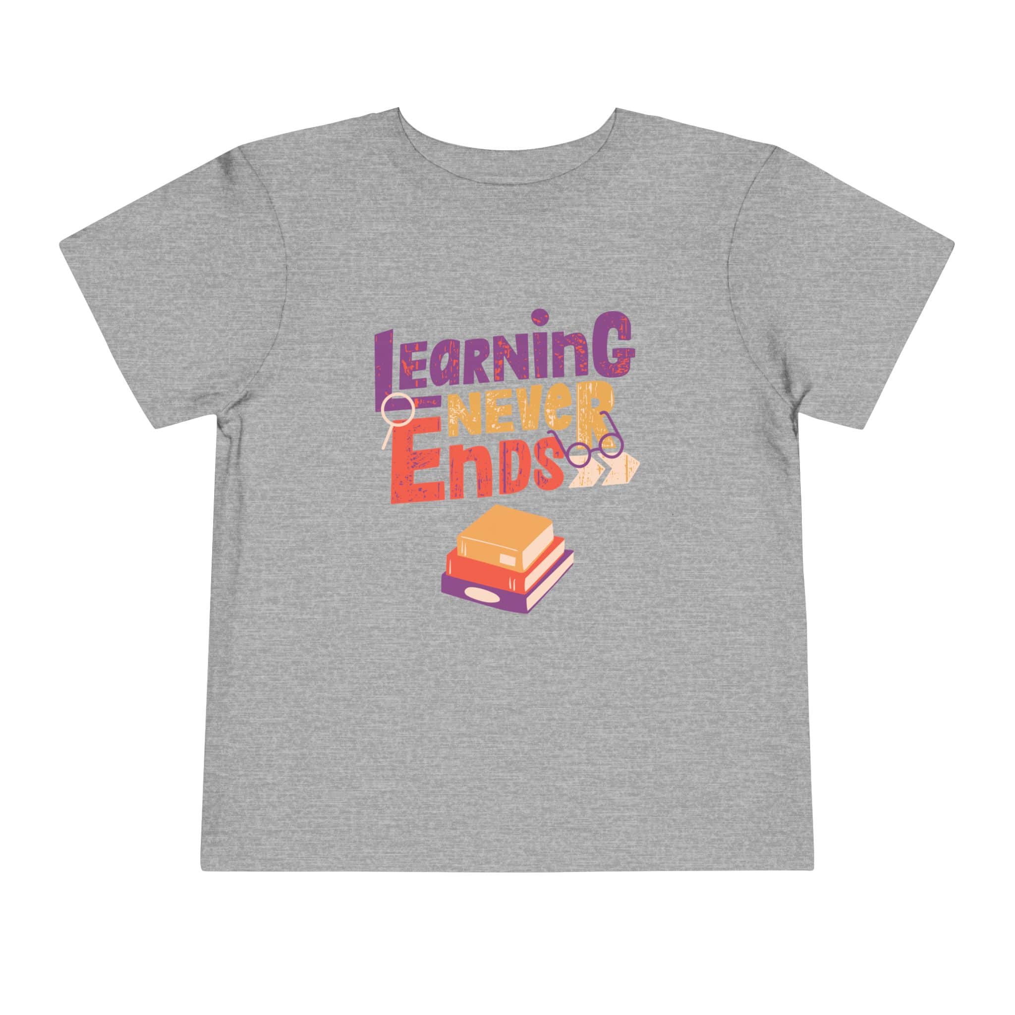 Learning Never Ends” Kids & Toddler T-Shirt | Growth Mindset Shirt for Students, and Young Readers - Image 12