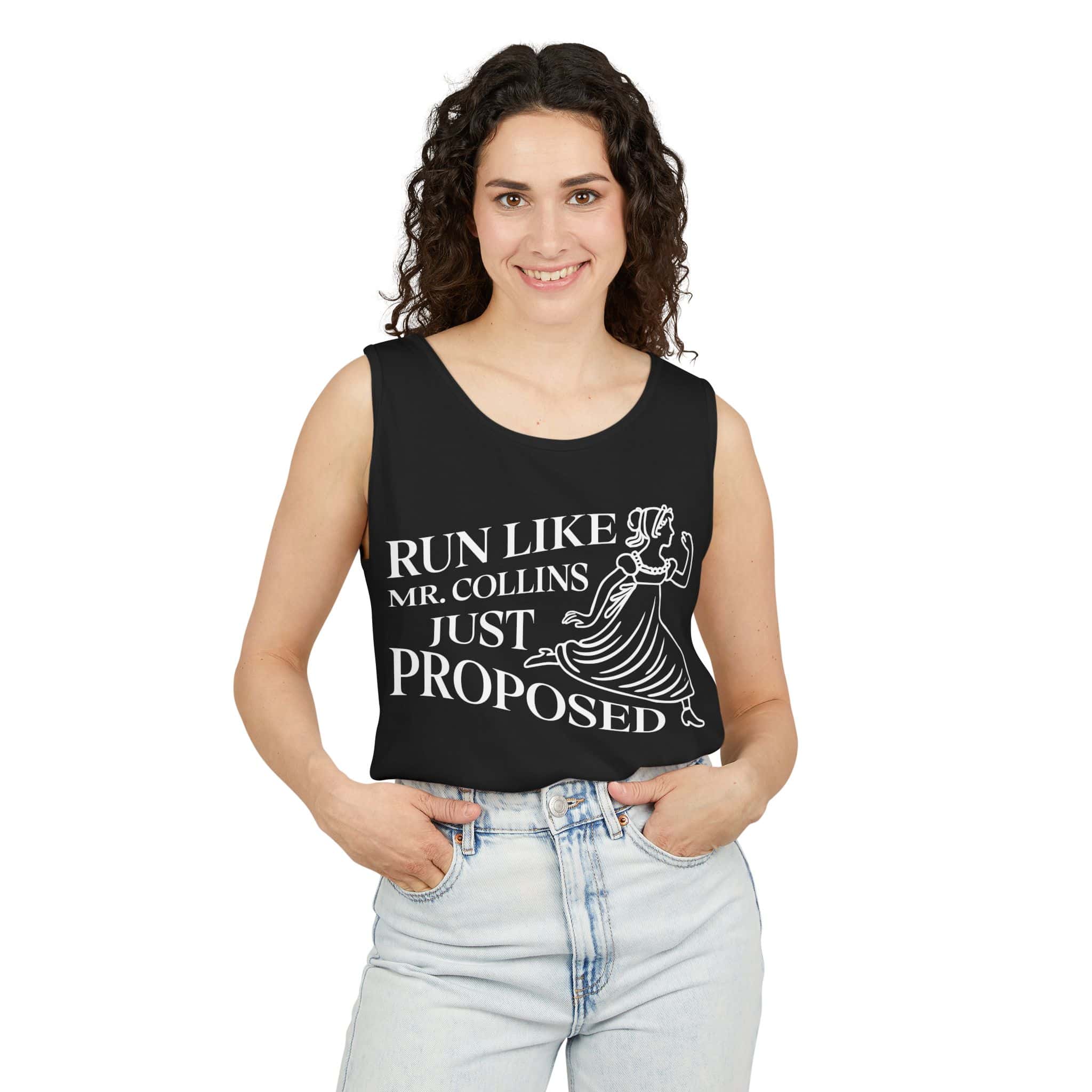Pride and Prejudice Tank Top | “Run Like Mr. Collins Just Proposed” Funny Literary Top
