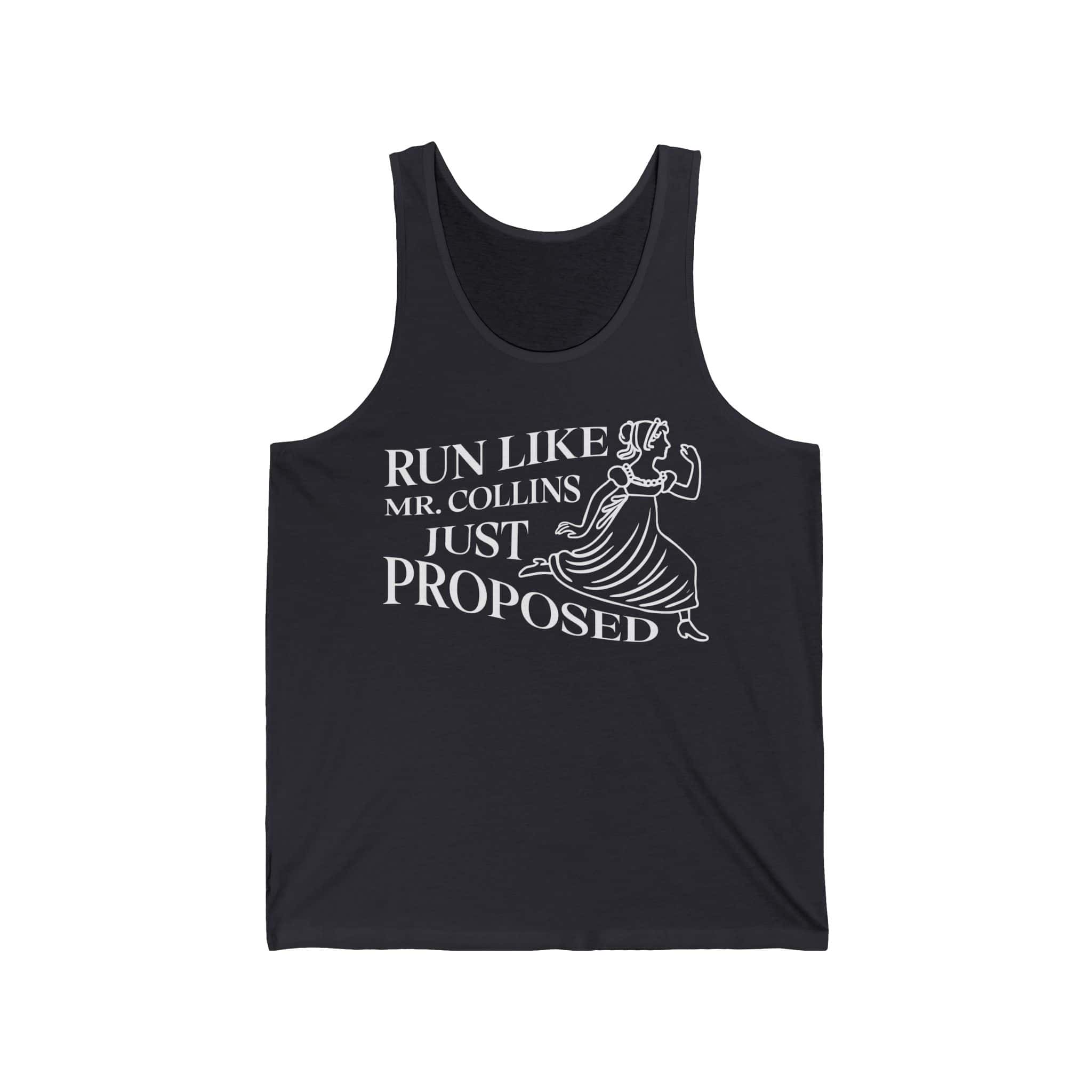 Pride and Prejudice Tank Top | “Run Like Mr. Collins Just Proposed” Funny Literary Top - Image 4