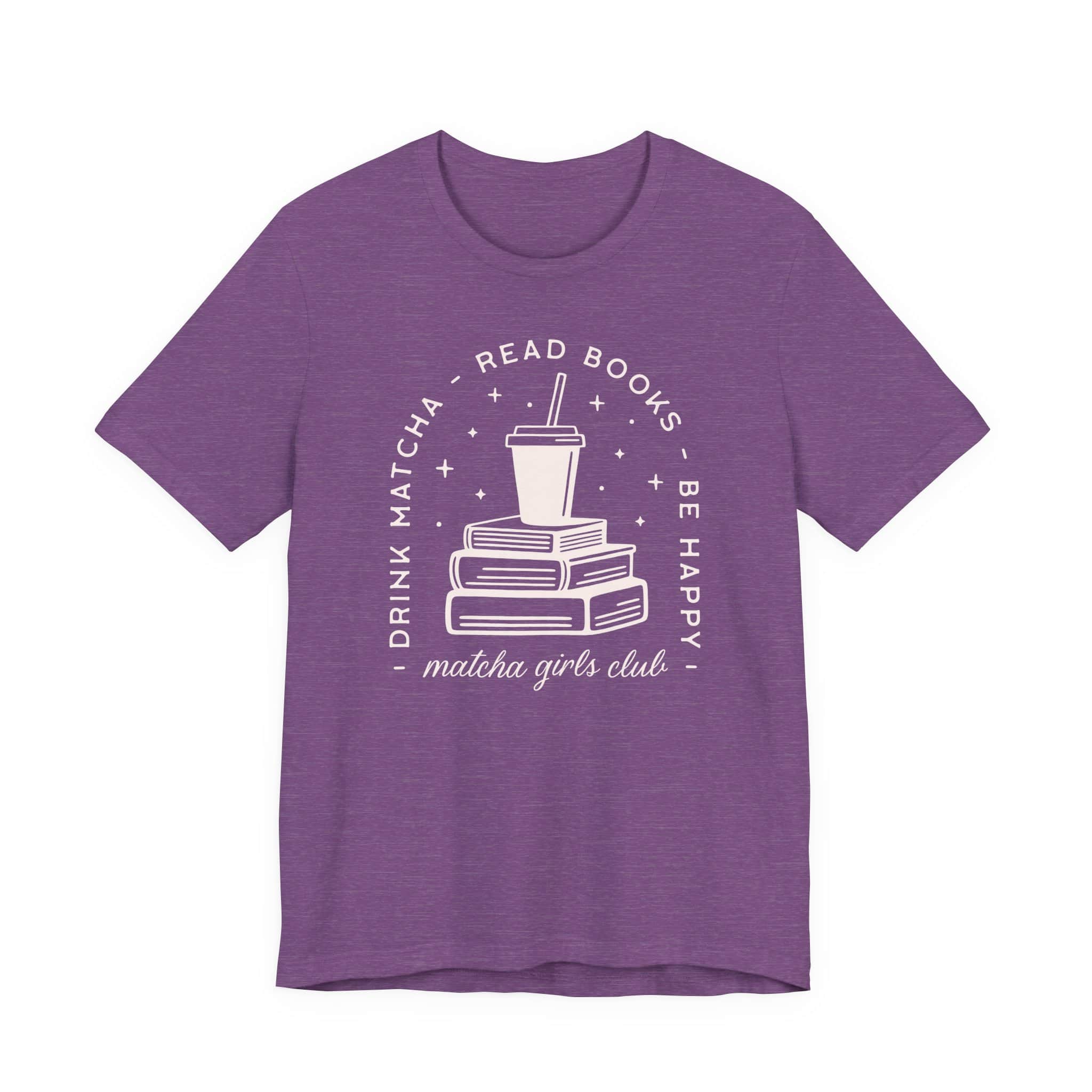 Drink Matcha, Read Books, Be Happy T-Shirt | Matcha Girls Club Book Lover Tee - Image 9