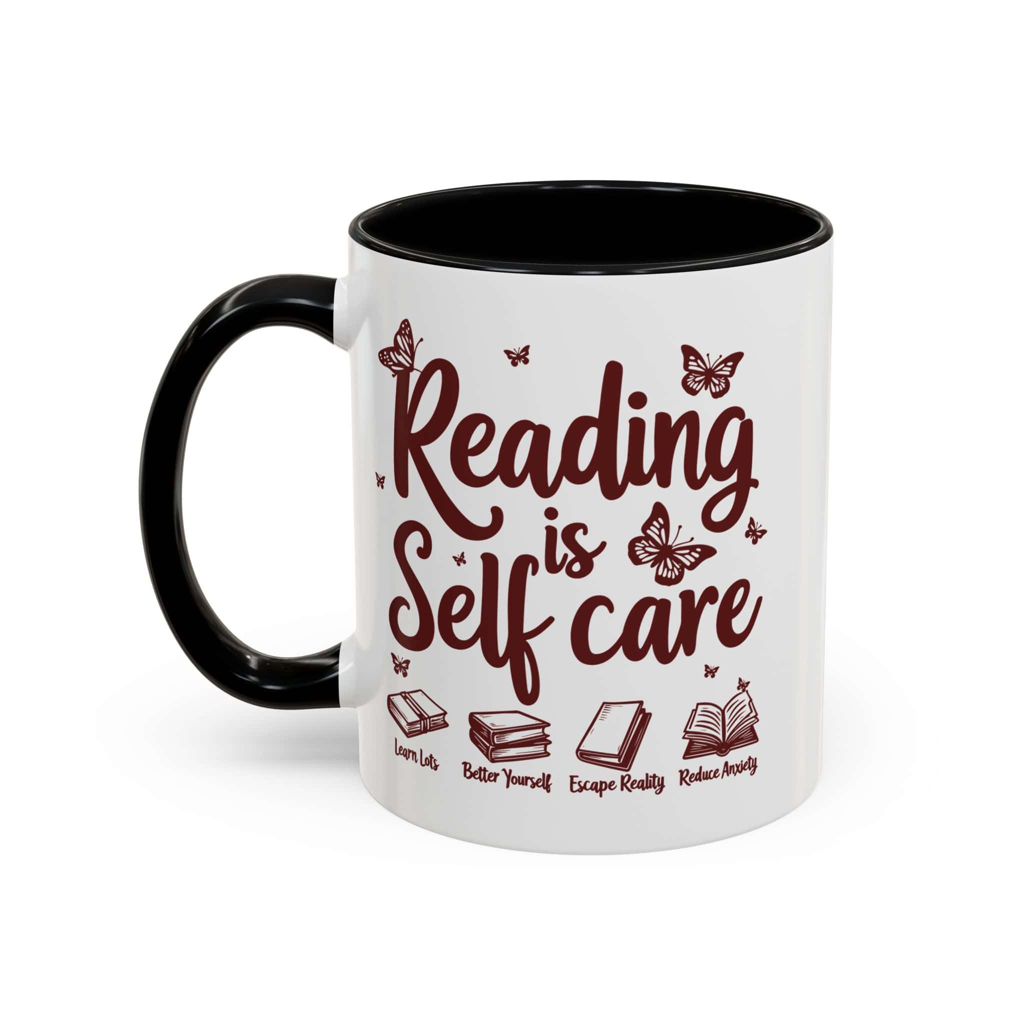 Reading Is Self Care Mug | Book Lover Coffee Mug | Ceramic Accent Mug (11oz, 15oz)