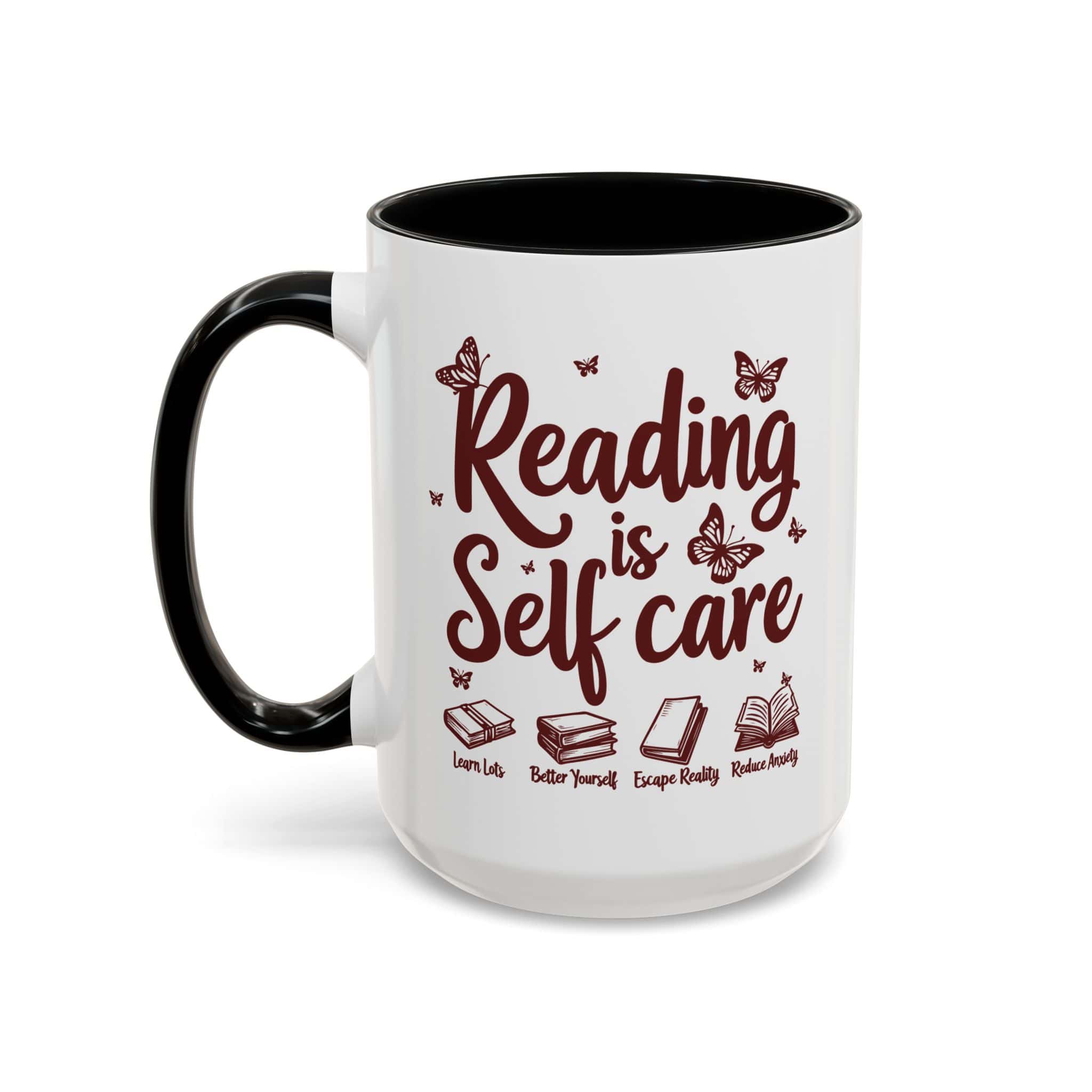 Reading Is Self Care Mug | Book Lover Coffee Mug | Ceramic Accent Mug (11oz, 15oz) - Image 9
