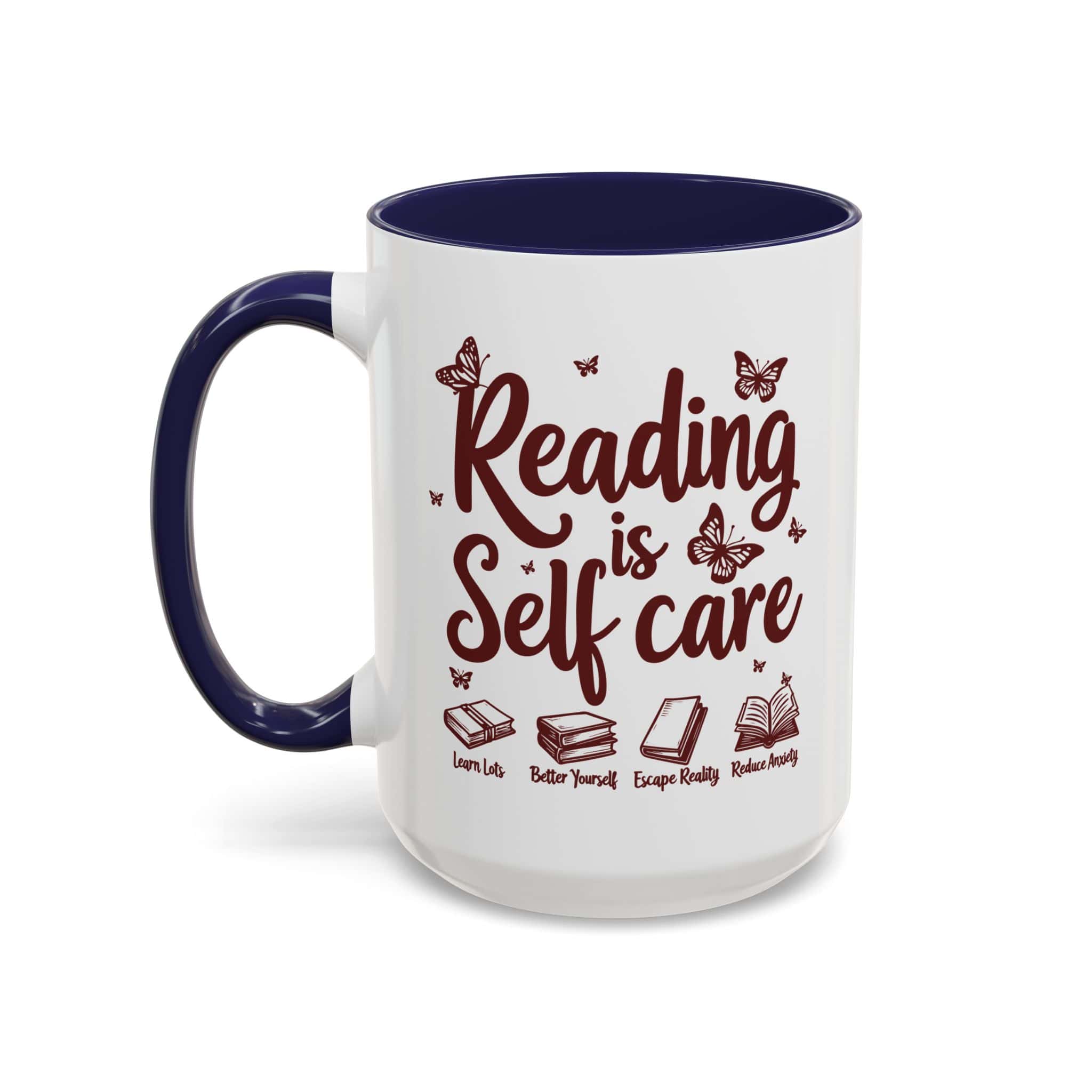 Reading Is Self Care Mug | Book Lover Coffee Mug | Ceramic Accent Mug (11oz, 15oz) - Image 10
