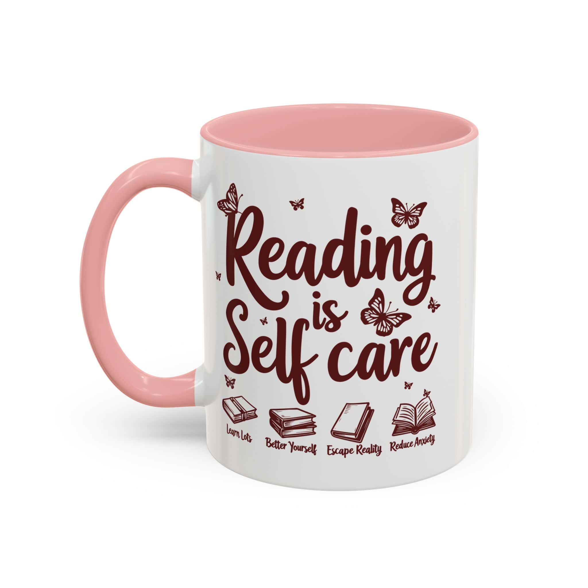 Reading Is Self Care Mug | Book Lover Coffee Mug | Ceramic Accent Mug (11oz, 15oz) - Image 4