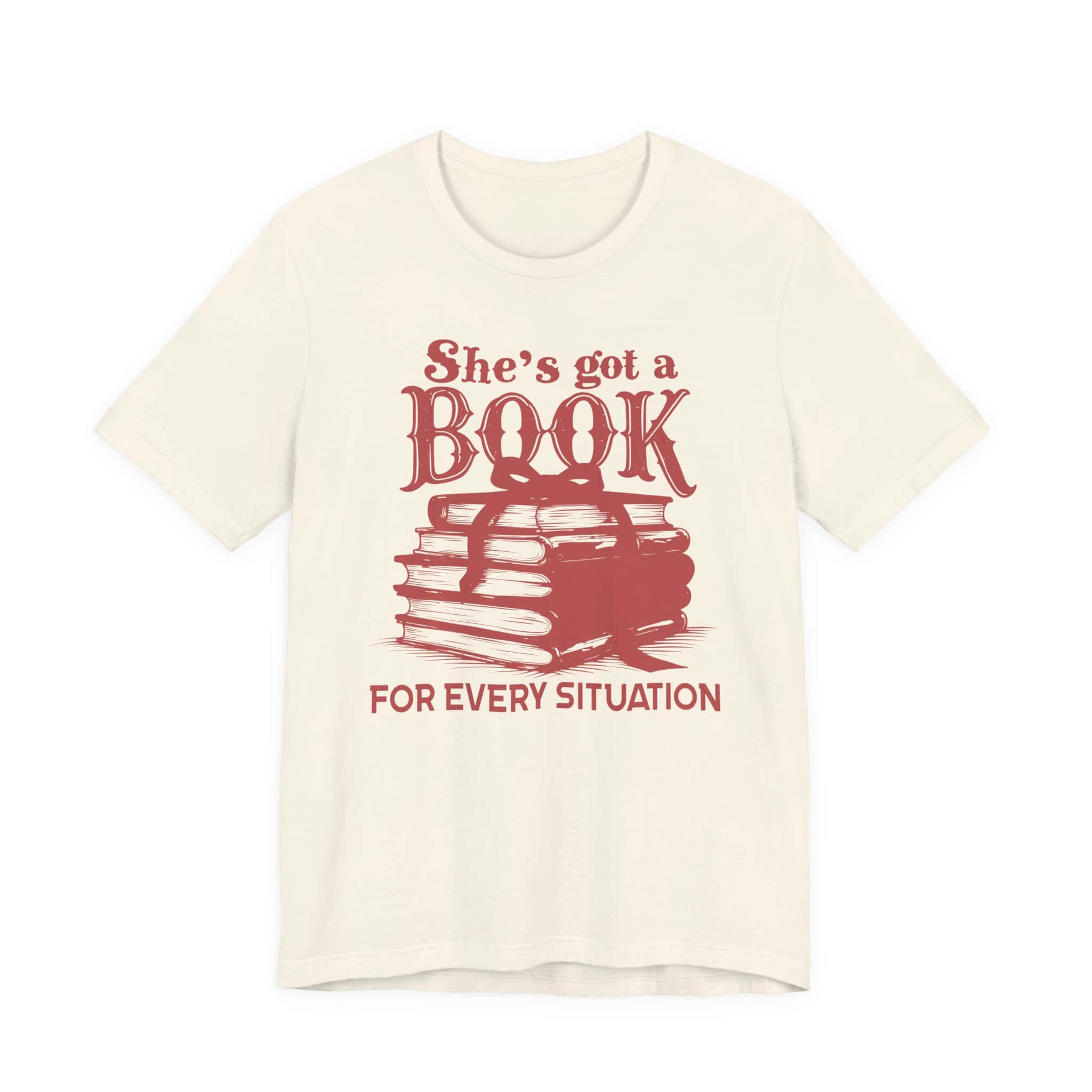 She's Got a Book for Every Situation | Bookish Unisex Tee - Image 4