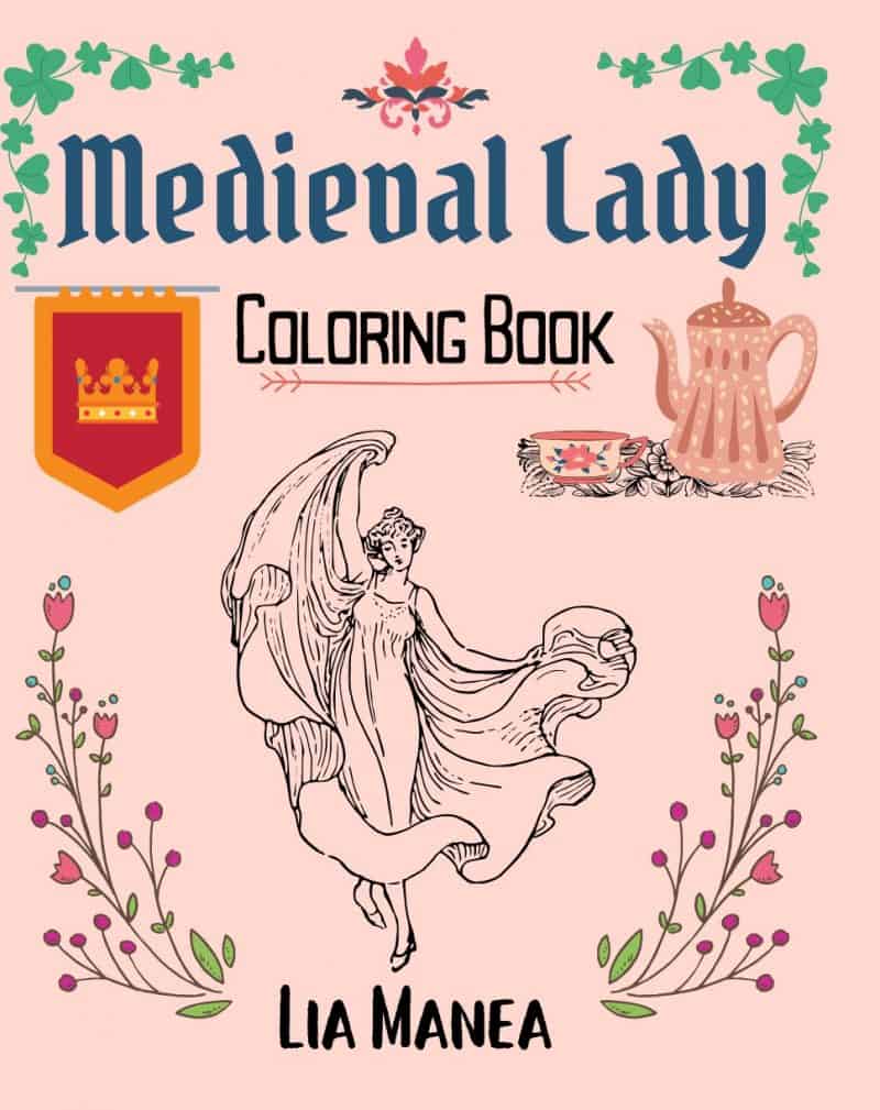 Download Download Medieval Lady Easy And Relaxing Coloring Book For Adults