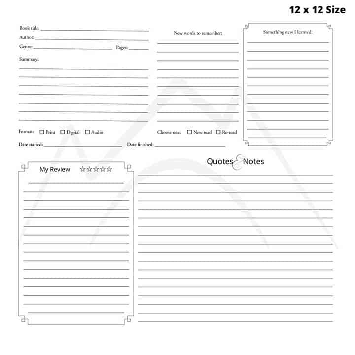 Printable Reading Journal | Multi-Size Book Tracker with Covers, Reviews, and Reading Goals - Image 10