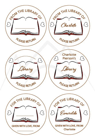 book library stickers