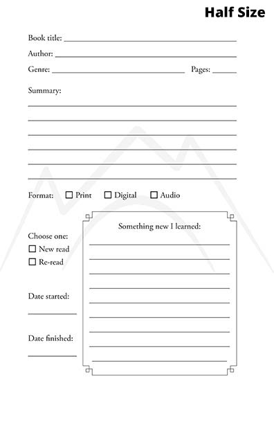 Printable Reading Journal | Multi-Size Book Tracker with Covers, Reviews, and Reading Goals - Image 4